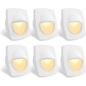 Dream lighting 12volt IP65 LED Stair Step Light Low Voltage Fixtures for Marine Ship Boat Courtesy Lights-Warm White, White Shell, Pack of 6