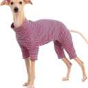 Dog Sweaters for Small Dogs Girls Boys, Striped Pet Sweaters for Fall Winter Dog Clothes, Turtleneck Pullover Knitwear for  X-Large Dogs (Pink)