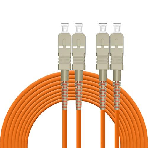 Eardion 3Meters SC to SC Fiber Patch Cable, 3M (9.84 ft) Multimode Duplex 50/125um OM2 Fiber Jumper- SC/UPC-SC/UPC Patch Cords Orange