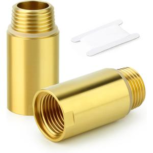 GASHER 2Pcs Brass Pipe Plumbing Adapter with Rubber O-ring, 1/2" NPT Male x 1/2" NPT Female Pipe Fitting Coupler,Length 1-1/2 Inch