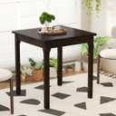 27.6 Square Dining Table - Small Kitchen Table with Solid Wood Legs, Mid Century Modern Desks for Small Spaces, Wooden Dining Room Tables for Kitchen, Living Room & Dining Room, Walnut Color