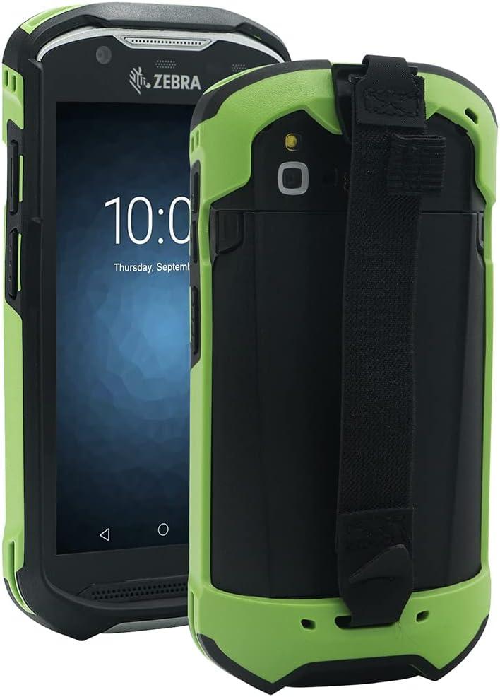 IYOUBOL Protective Cover Bumper Case Rugged Boot with Hand Strap for Zebra TC51 TC510K TC52 TC56 TC57 (Green)