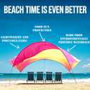 Beach Tent Sun shelter, 150 SQFT Large Beach Shade, Lightweight 5 Pounds Beach Canopy with Sun Protection, Easy to Set Up Beach-Friendly Outdoor Shade Tent for Camping, Travel (Sunset), 150 square feet