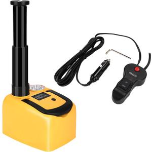 Electric Car Jack 5 Ton 12V Hydraulic Jack Lift (Lifting Range: 6.1~17.7 inch) with Led Light for SUV Sedan Truck Change Tires (Yellow)
