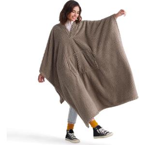 Bedsure Wearable Throw Blanket with Pockets for Adult, Warm Winter Poncho Blanket Shawl Wrap Cape as Gifts for Women(80'' x 50'')