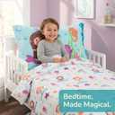Everyday Kids Toddler Fitted Sheet and Pillowcase Set -Undersea Mermaids Adventure- Soft Breathable Microfiber Toddler Sheet Set