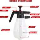 Foam Sprayer, Foaming Pump Blaster Hand Pressure Snow Foaming Cannon Water Blaster, Hand Pressurized Soap Sprayer Manual Foam Cannon Car Wash