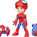 Spidey and His Amazing Friends Hero Reveal 2-Pack, 4-Inch Marvel Action Figures Mask-Flip Feature, Spidey and Trace-E, 3+ Years