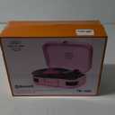 Vinyl Record Player 3 Speed Bluetooth Turntable Belt Drive LP Play Portable Suitcase Record Player Built-in Speaker with EQ Mode USB Recording RCA Output/AUX Input Headphone Jack Blue