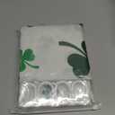 Frienda St. Patrick's Day Shower Curtain for Bathroom Decor Scalloped Green Clover Shamrock Irish Curtain Waterproof Fabric for St. Patty's Day Bathroom Decorations, Hooks Include, 72 x 72 Inch