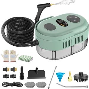 Steam Cleaner, Handheld 2500W Pressurized Heating Steamer for Cleaning,Multi-Purpose Steamer for Home Use with Water Tank, Steam Cleaner for Dirt, Grease,Grout,Tile, Floor,Couch,Car,Green