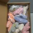 Suncalla 8.2ft Pastel Flocked Easter Bunny Garland 4.7" Cute Bunnies with Bows Banner, Spring Farmhouse Decor, Hanging Decoration for Mantel, Fireplace, Wall Indoor Home Office Easter Party Supplies