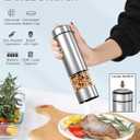 innhom Electric Salt Grinder Pepper Grinder Battery Operated Stainless Steel Pepper Mill Automatic Salt and Pepper Grinder with Adjustable Coarseness, 1 Pack