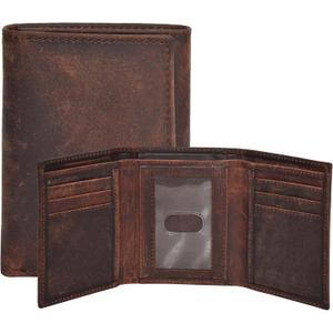 Real Leather Mens Trifold Wallet RFID Blocking Slim Minimalist Front Pocket - Thin & Stylish with ID Window in Gift Box (Vintage Brown-No Box)