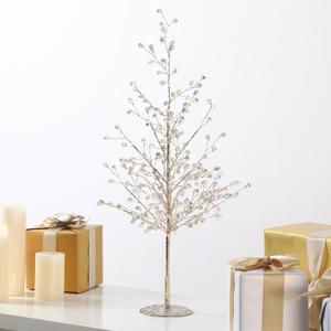 Meanplan 20 in Crystal Christmas Trees Decoration Xmas Crystal Artificial Christmas Tree Ornaments for Tabletop Centerpieces Bottle Brush Trees with Iron Base for Xmas Decor Gifts Home Fireplace Decor