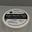 Vapor Barrier Tape - 4 inch x 180' Roll, Made in USA, White Polyethylene Tape for Crawl Spaces & Moisture Barriers, Waterproof Seal & Seam Tape for Underlayment, Insulation, and Plastic Liners (1)