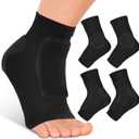 Nuanchu 2 Pairs Padded Skate Socks Ice Skating Protection Socks Lace Bite Gel Pads Ankle Malleolar Sleeves Protection Guards for Front Foot Shin Achilles Tendon Heel (Black,Ankle and Lace Bite)