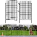 10 Panels Garden Fencing Animal Barrier with Lock, 48 in(H) X 24 Ft(L) Dog Fence Outdoor for Yard Rustproof No Dig Decorative Tall Garden Fence Metal Wire Panel Border Rabbit Ground Stakes Fencing