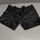 comeondear Men's Faux Leather Boxer Shorts Zipper Bulge Pouch Briefs Black Plus Size Sexy Underwear Panties