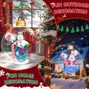 Christmas Inflatable Outdoor Decoration Ball, Giant 24 Inch Santa Claus Large Inflatable Ornaments with LED Light, Christmas Xmas Blow Up Ball for Yard Lawn Porch Tree Holiday Decor