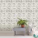 InHome NHS3711 Newport Tin Tile Peel Stick Wallpaper, White & Off-White (20.5" x 198")