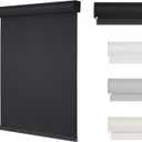 Changshade Cordless Roller Shades Blackout Blinds for Windows Room Darkening Rolled Up Shades with Spring System, UV Protection Window Shades Door Blinds for Home and Office29.5" W x 72" H,Black