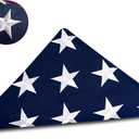 DANF Memorial American Flag 5x9.5 ft Burial Flag 100% Heavy Duty Cotton for Veteran,Embroidered Stars, Sewn Stripes,Brass Grommets US USA Military Flags for Display Case
