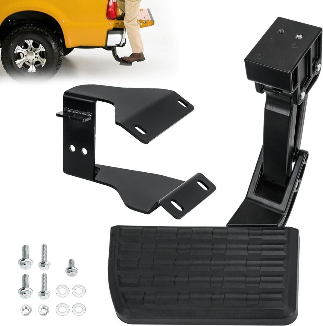 75312-01A Rear Bed Step Retractable Bumper Step Compatible with Ford F150 2015-2020 Folding Truck Tailgate Step (F150 2015-2020)
