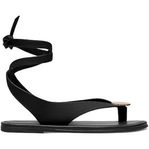 Molozoey Strap Flip Flop Flat Sandals for Women with Metal Circular Ankle Strappy Ladies Fashion Cute Summer Thong Sandals Dressy.
