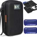 Insulin Cooler Travel Case TSA Approved, Temperature Display Medicine Travel Cooler, Refrigerated Medicine Organizer Patent Pending, Diabetes Case with 2 Reusable Ice Packs (Black)