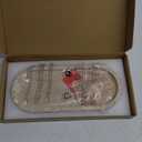 Bathroom Vanity Tray, Natural Marble Oval Sink Tray 10 Inch, Beige Travertine Vanity Tray for Soap Dispenser Modern Countertop Organizer for Kitchen Countertops, Home Decor (9.8" x 4.5" x 0.8")