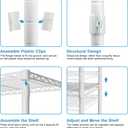 Ulif M2 Wall Mounted Closet System, Clothes Rack Mounted onto the Wall with 4 Expandable Hanger Rods and 5 Metal Shelves, Clothing Organizer Storage in (70.8-102.3)" L x 14.5" D x 71.2" H, White