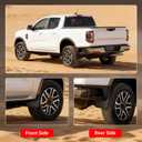 No Drill for Ford Ranger Mud Flaps 2024-2026, Heavy Duty Front & Rear All Weather Splash Guards Set for XL XLT Lariat, OEM Truck Mud Guards, Not Fits Raptor/Tremor/Sand Desert & Running Board Models