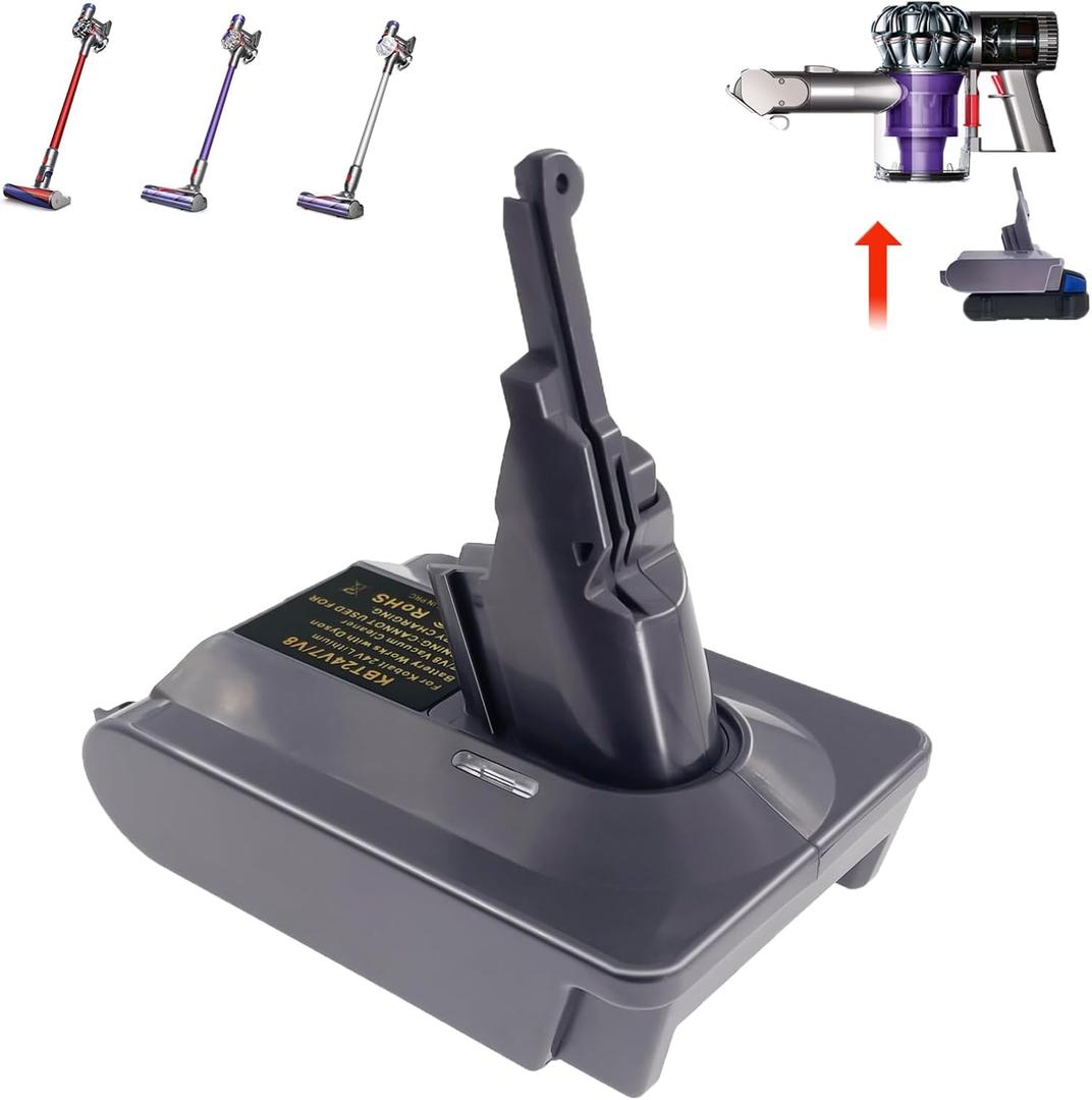 New Version V8 V7 Battery Adapter for Kobalt 24V Lithium ion Battery Convert to Replace for Dyson V8 V7 Battery Work for Dyson V8/7 Vacuum Cleaners V8/7 Animal V8/7 Absolute V8/7 Motorhead