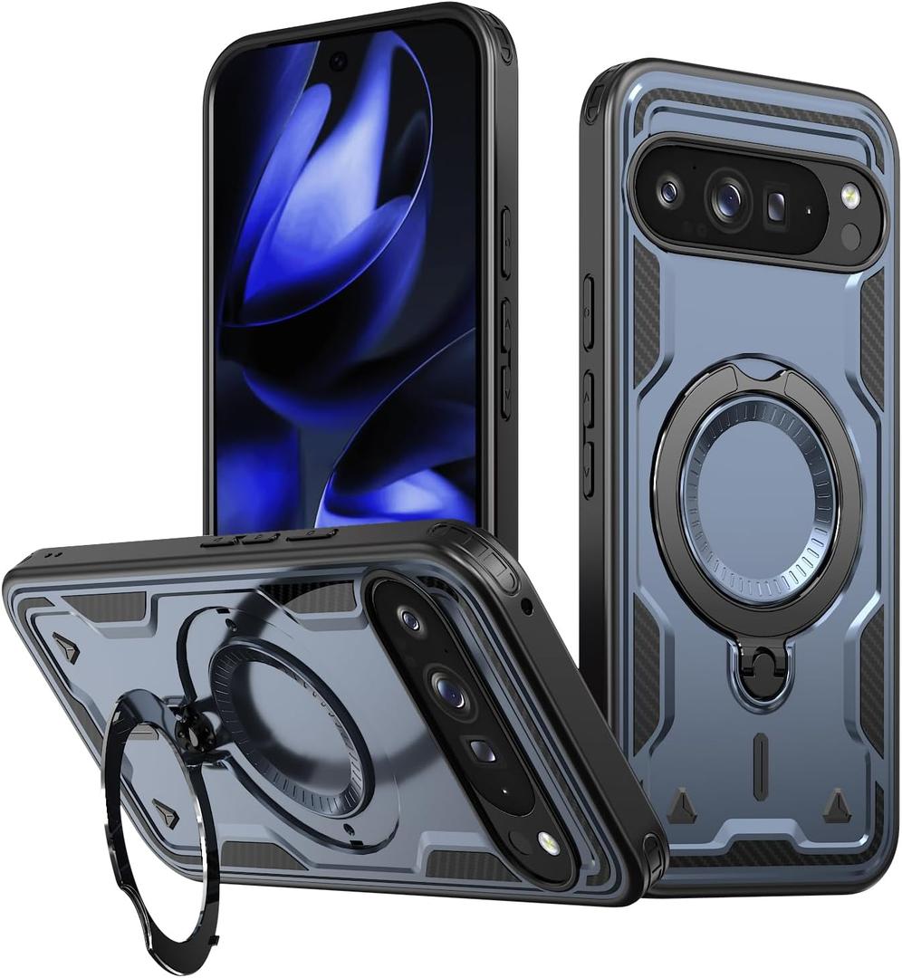 Magnetic Case for Google Pixel 10 Pro XL Case with Stand Blue TH