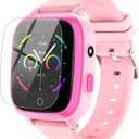 cjc 4G Smart Watch for Kids with GPS Tracker, Globally Applicable, Texting and Calling, Kids Watch for Ages 4-12 - Includes Video Call, Chat, SOS Alerts, App - Fun & Educational Birthday Gift Idea (Pink)