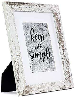 kennethan 8x10 Picture Frame Rotten Brown, Wooden Frame with white mat, For Tabletop and Wall Mounting Display for Home, Office,Gallery,Holiday with Photos, Posters