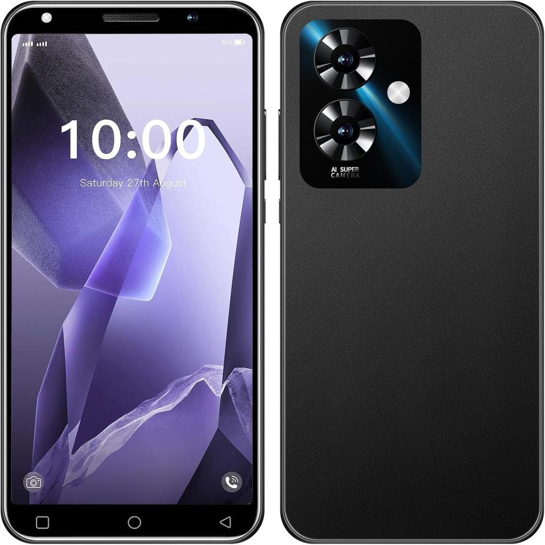 LilCost Note 60 Smartphone, 16GB ROM,128GB Extension,Dual SIM, 5.0'' HD Display with 3500mAh Battery and Dual Camera,Support WiFi/Bluetooth/Face Unlock Android Phone (Black)