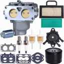 791230 Carburetor, Compatible with 407777 20-25 HP V-Twin Engine, 699709 499804 Carburetor Kit for John Deere MIA10632 LA150 LA145 LA130 L120 with Lawn Mower Air Filter