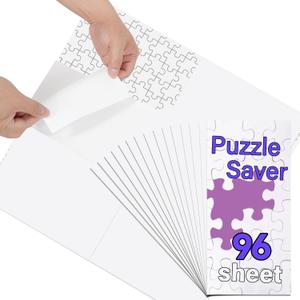 Puzzle Glue Sheets for 1000-Pieces, 96 PCS Puzzles Saver Sheets, Easy Peel and Stick Jigsaw Sticker Sheets, No-Clean Puzzle Glue Stickers, Gifts for Puzzles Lovers (96 PCS)
