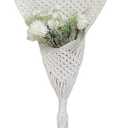 GYASVWU Cotton Rope Boho Wall Decor, Macrame Wall Hanging Decor, White Wall Art with Woven Pocket, Woven Wall Decor for Dried Flower Storage/Pampas Grass Decor/Living Room Decor/Bedroom Decor (White)