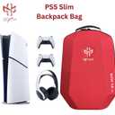 GXM PlayStation 5 Slim Carrying Backpack, Polyester & EPE Material, Canvas Shell, Shockproof, Durable, Dustproof Travel Case for PS5 Slim Console, Controllers, Game Disc, HDMI, and Accessories