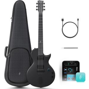 Enya Electric Guitar Nova Go Sonic Smart Electric Carbon Fiber Guitarra with 10W Wireless Speaker, Onboard Presets, All-in-One Portable Rig for Street Performers & Home Studios, Black