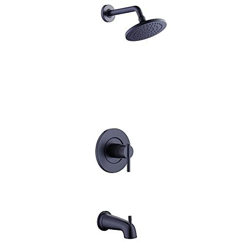 Glacier Bay Dorind Single-Handle 1-Spray Tub and Shower Faucet in Matte Black (Valve Included)