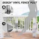 5"x5"x24" Vinyl Fence Post Brackets, Vinyl Fence Concrete/Wood Post Mount Tower, Full Weld Monolithic Design Galvanized Steel Fence Post Insert Kit Anchor (1 Pack)