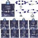 Quelay 20 Set Christmas Nativity Christian Gift Cross Nativity Scene Beaded Bracelet O Holy Night Card Bag for Silent Night Birth of Jesus Religious Xmas Church Holiday Birthday Party Favor Decoration