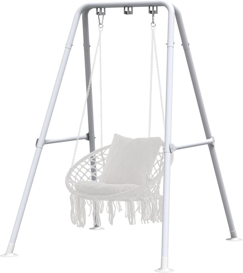G TALECO GEAR Hammock Chair Stand,Heavy-Duty Steel 300LBS Multi-Use Hammock Stand for Outdoor Indoor, Swing Chair not Include (White)