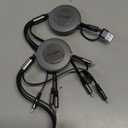 4 in 2 Retractable Charging Cable 4A,2Pack 4Ft Multi Chargers for All Devices,USBC Charging Cable with A/C to Type C/L/Micro USB Ports Universal Multiple USB Cable for iPhone Series/Samsung/Tablets/PS (Grey)