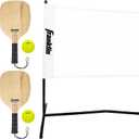 Franklin Sports Half Court Size Pickleball Net by Franklin Pickleball - Includes 10ft Net, (2) Paddles, and (2) X-40 USA Pickleball Approved Pickleballs