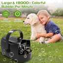 Bubble Machine Durable Automatic Bubble Blower, 18000+ Big Bubbles Per Minute Bubbles for Kids Toddlers Bubble Maker Operated by Plugin or Batteries Bubble Toys for Indoor Outdoor Birthday Party (Black)